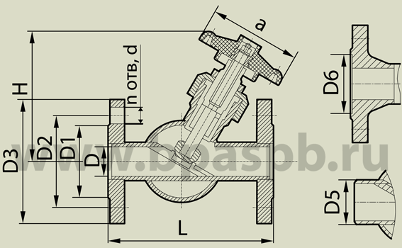 Запорный клапан БПА21005 - чертеж